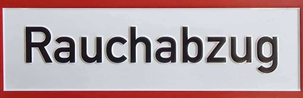 Elektrische Rauch- und Wärmeabzugsanlage (RWA) Hinweis auf Rauchabzugssystem